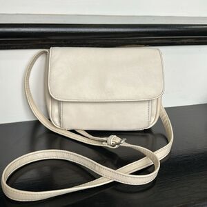 Genuine leather, like new neutral, Crossbody shoulder handbag purse